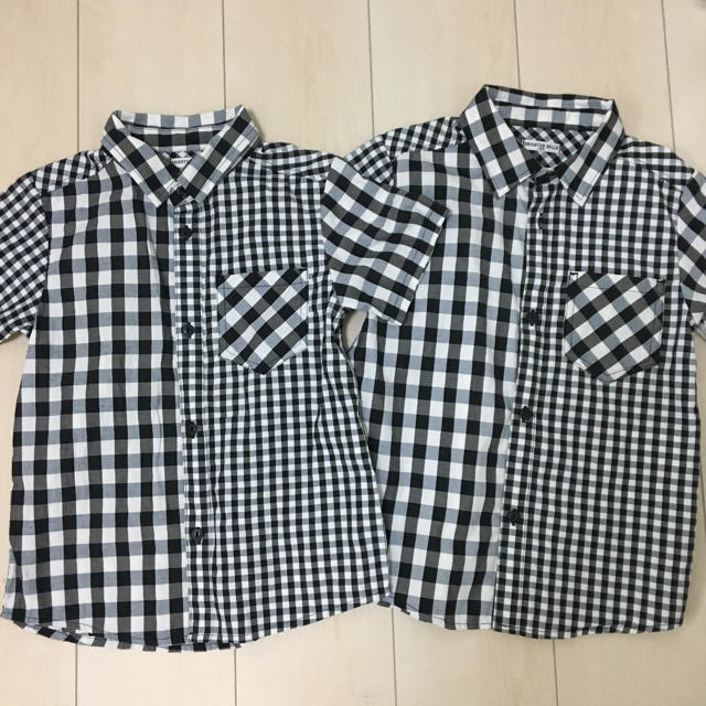 お揃いブロックチェックシャツ 120 値下げ キッズ/ベビー/マタニティのキッズ服男の子用(90cm~)(Tシャツ/カットソー)の商品写真