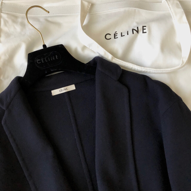 celine(セリーヌ)のぽわん様専用＊＊＊＊＊セリーヌ エッグクロンビー ネイビー 38 レディースのジャケット/アウター(ロングコート)の商品写真