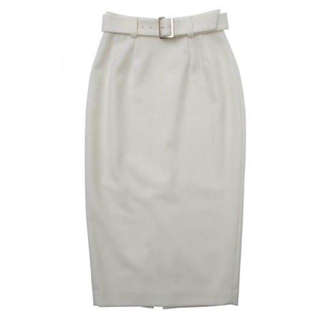 eimy istoire(エイミーイストワール)のエイミーイストワール カラータイトベルトスカート ホワイト M レディースのスカート(ひざ丈スカート)の商品写真