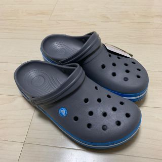 クロックス(crocs)の【新品未使用】crocs クロックス グレー×ブルー(サンダル)