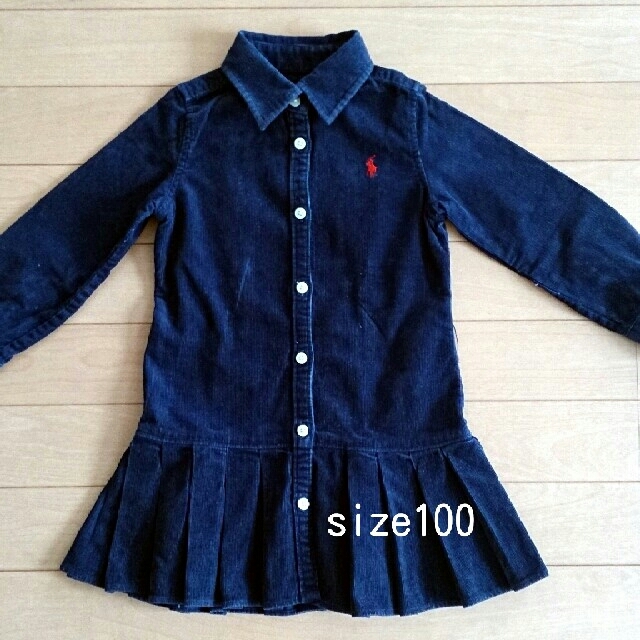 Ralph Lauren(ラルフローレン)のRALPH LAUREN コーデュロイ長袖ワンピース size100  キッズ/ベビー/マタニティのキッズ服女の子用(90cm~)(ワンピース)の商品写真