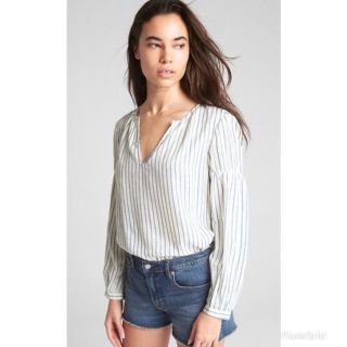 ギャップ(GAP)の定価7452円 新品未使用タグ付き GAP ストライプシャツ(シャツ/ブラウス(長袖/七分))