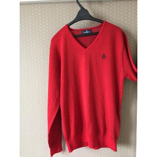 マンシングウェア(Munsingwear)の【美品】マンシングウェア★薄手ニット赤！(ニット/セーター)