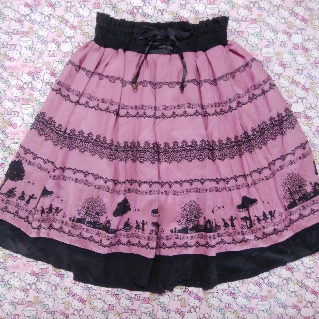 axes femme(アクシーズファム)のaxes アクシーズ 不思議の国アリス スカート 黒×ピンク M   レディースのスカート(ひざ丈スカート)の商品写真