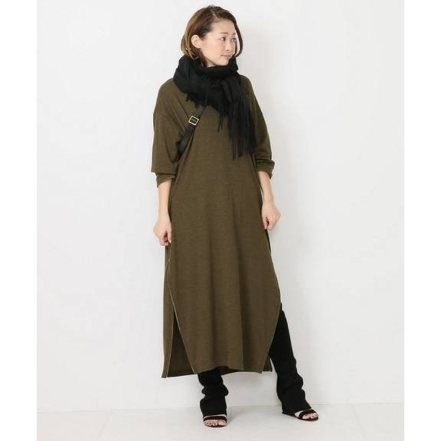 Americana ハイネックサイドZIPスウェットワンピース - ロング ... AMERICANA 19SS ハイネックサイドZIPスウェットワンピース カーキ
