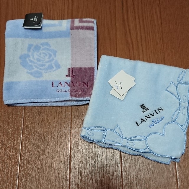 LANVIN en Bleu(ランバンオンブルー)の新品ランバン タオルハンカチ 2枚 レディースのファッション小物(ハンカチ)の商品写真