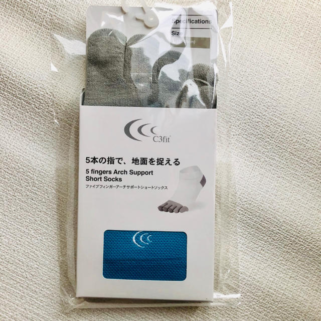 C3fit(シースリーフィット)のファイブフィンガーアーチサポートショートソックス メンズのレッグウェア(ソックス)の商品写真