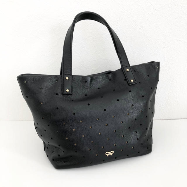 2535cmH『美品』アニヤハインドマーチ ANYA HINDMARCH レザー トートバッグ