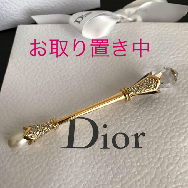 激レア★Christian Dior ブローチ 花 ラインストーン ゴールド □