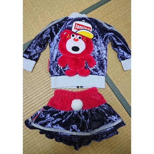 JAM(ジャム)の新品未使用 jam ベロアセットアップ 90～100cm キッズ/ベビー/マタニティのキッズ服女の子用(90cm~)(その他)の商品写真