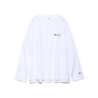 フレイアイディー(FRAY I.D)の新品未使用FRAY I.D ×ChampionバックプリントロングTシャツWHT(Tシャツ(長袖/七分))