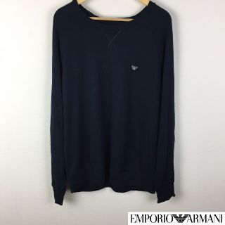 エンポリオアルマーニ(Emporio Armani)の美品 エンポリオアルマーニ 長袖スウェット 薄手 ネイビー サイズXL(スウェット)