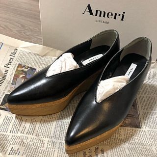 アメリヴィンテージ(Ameri VINTAGE)のAmeri vintage ウッドプラットフォームパンプス Sサイズ(ハイヒール/パンプス)