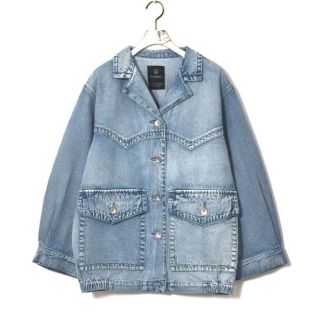 ダブルクローゼット(w closet)の開襟Bigデニムジャケット ダブルクローゼット 新品未使用(Gジャン/デニムジャケット)