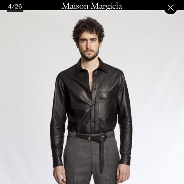 最安値に挑戦！ Margiela Martin Maison - レザーシャツ マルジェラ マルタン レザージャケット
