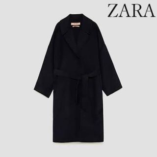 ザラ(ZARA)の【クリーニング済・美品】ZARA  ベルト付き  ガウンコート(ロングコート)