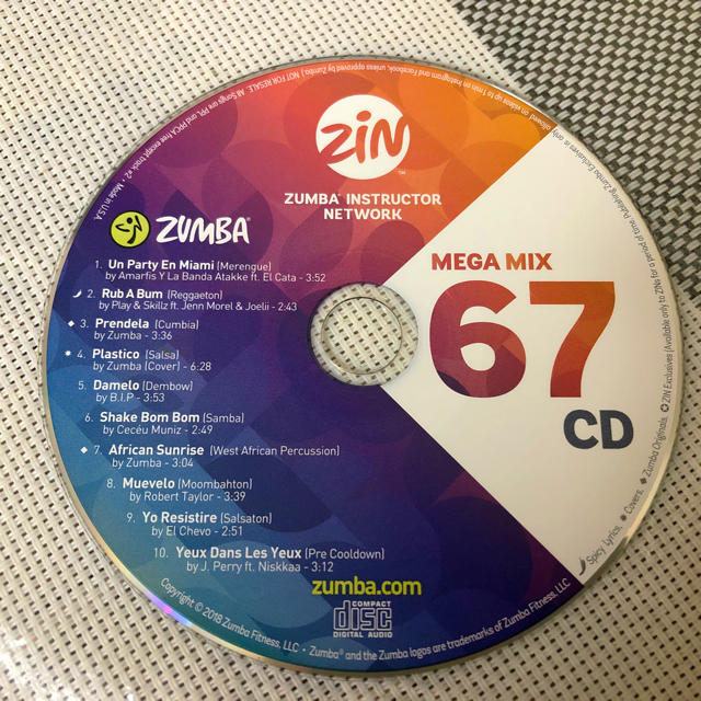 Zumba(ズンバ)のZUMBA MEGA MIX Vol. 67 CD エンタメ/ホビーのDVD/ブルーレイ(スポーツ/フィットネス)の商品写真