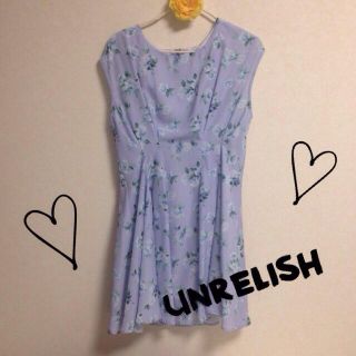 アンレリッシュ(UNRELISH)の♡花柄タックワンピ♡(ひざ丈ワンピース)