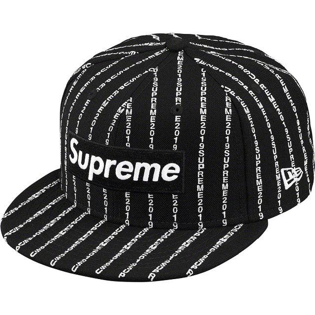 Supreme Text Stripe New Era 黒 73/8 | hartwellspremium.com
