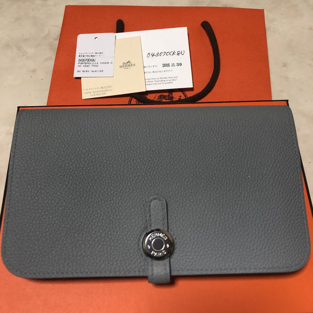 新品即決 Hermes - 新品未使用 エルメス ドゴン 長財布 グレー 財布