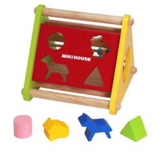 ミキハウス(mikihouse)の【新品】ミキハウス★三角形の木製パズル(知育玩具)