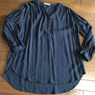 ショコラフィネローブ(chocol raffine robe)のchocol raffine robe 紺色 ロング丈ブラウス  アリス様専用(シャツ/ブラウス(長袖/七分))