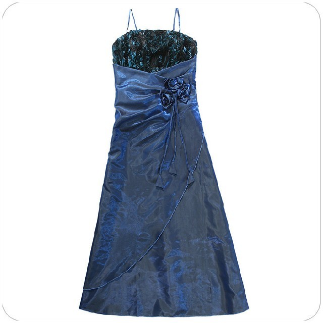 LL 新品 ノースリーブパーティードレス 青 大きいサイズ フォーマル 結婚式 レディースのフォーマル/ドレス(ロングドレス)の商品写真