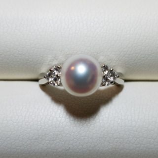 ミキモト(MIKIMOTO)のオシャレ上級者アイテム👑現行品MIKIMOTOあこや真珠&ダイヤモンドリング(リング(指輪))