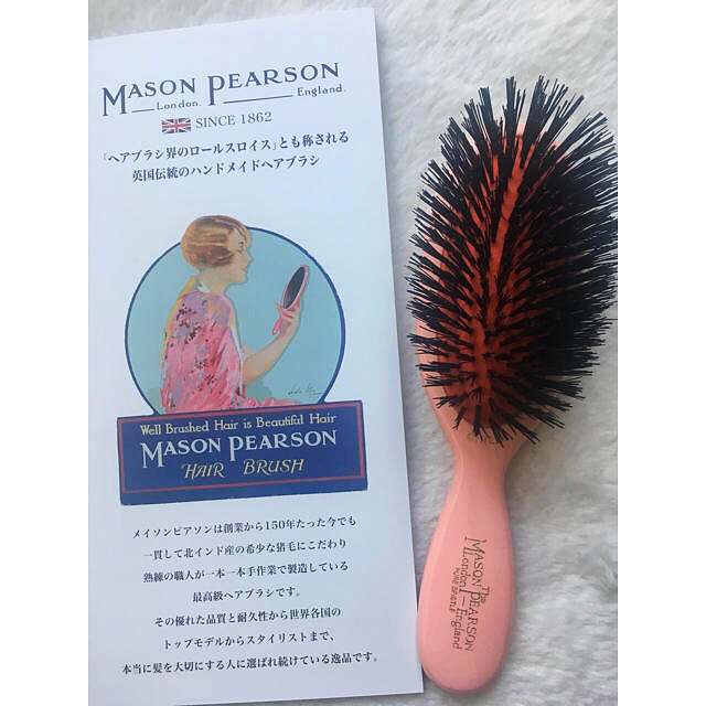 MASON PEARSON(メイソンピアソン)のメイソンピアソン ブラシ ピンク チャイルドブリッスル コスメ/美容のヘアケア/スタイリング(ヘアブラシ/クシ)の商品写真