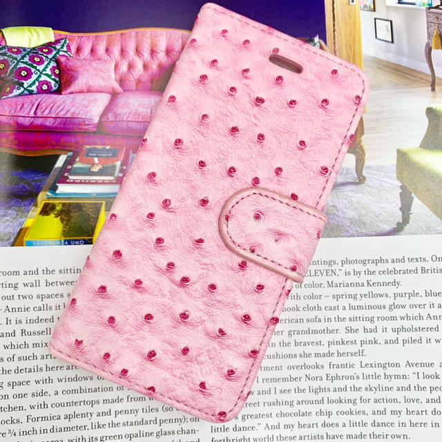iPhone6 オーストリッチ風 フォリオケース ピンクの通販 by Naomi's shop|ラクマ
