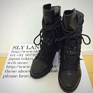 スライラング(SLY LANG)のSLY LANGレースアップミドルブーツ(ブーツ)