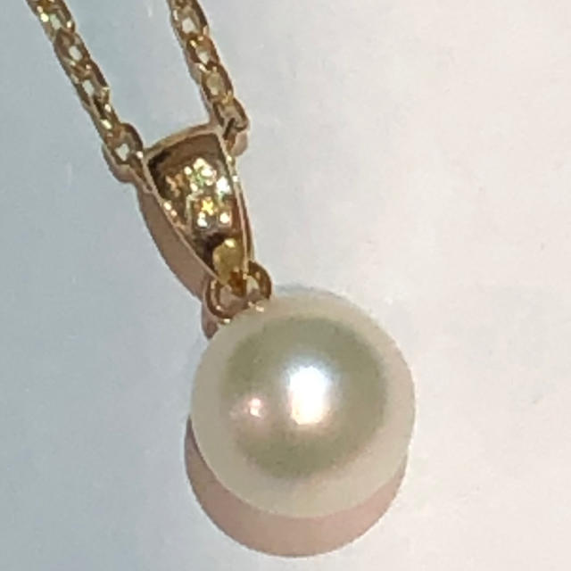 美品 ミキモト 真珠のネックレス K18 7.4mm 42cm パール 18金