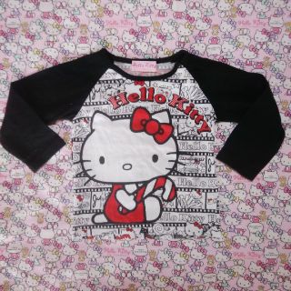 ハローキティ(ハローキティ)のHelloKitty ハローキティ 長袖 Tシャツ 黒 95(Tシャツ/カットソー)