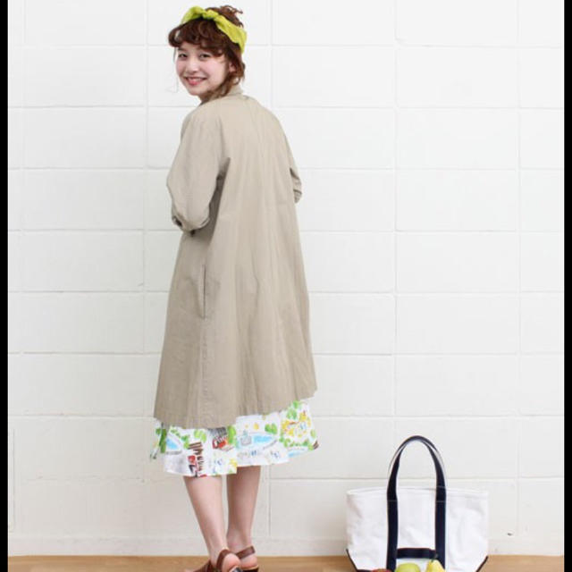 bulle de savon(ビュルデサボン)のchildwoman 綿ウェザー 丸襟Aラインコート レディースのジャケット/アウター(スプリングコート)の商品写真
