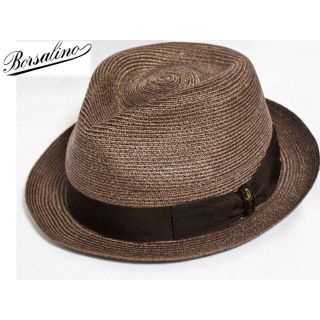 ボルサリーノ(Borsalino)の新品【ボルサリーノ】イタリア製 ヘンプブレード ハット 茶 パナマ 59(L)(ハット)