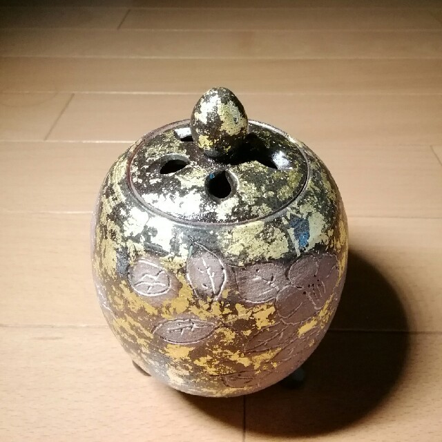 清水焼◆花瓶◆香炉◆金◆　最終価格 エンタメ/ホビーの美術品/アンティーク(陶芸)の商品写真