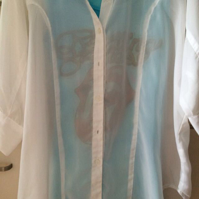 透けシャツ レディースのトップス(シャツ/ブラウス(長袖/七分))の商品写真
