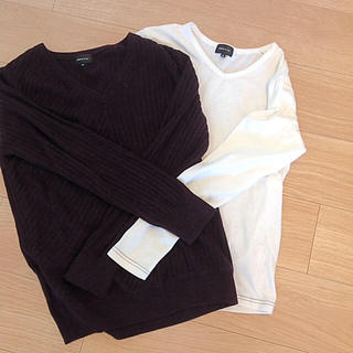 メイルアンドコー(MALE&Co.)のMALE&Co．紫と白の重ね着(ニット/セーター)