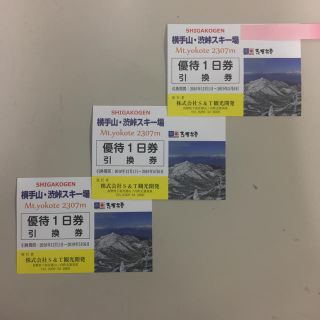 志賀高原 横手山•渋峠スキー場 リフト券(その他)