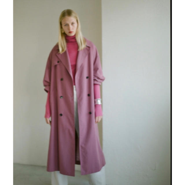 レディースback frill trench coat