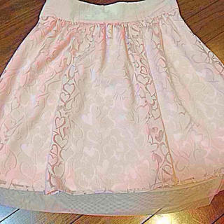 ミッシュマッシュ(MISCH MASCH)のMISCH MASCH ハートの透かし模様♡ピンクスカート(ひざ丈スカート)