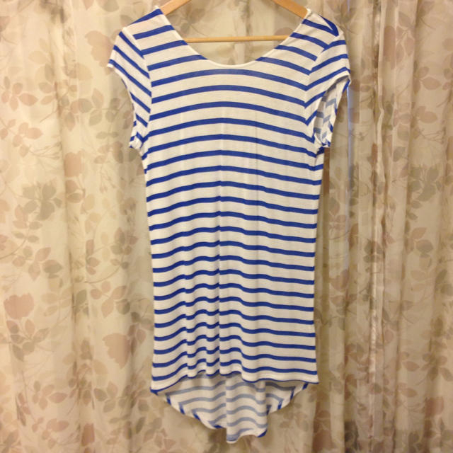 ZARA(ザラ)の新品✩ブルーボーダーTシャツ✩ レディースのトップス(Tシャツ(半袖/袖なし))の商品写真