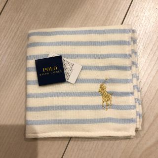 ポロラルフローレン(POLO RALPH LAUREN)の新品 タグ付き★ポロ ラルフローレン ガーゼ タオルハンカチ ボーダー(ハンカチ/ポケットチーフ)