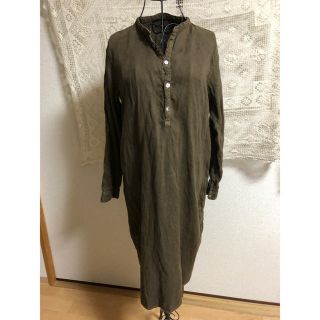 ネストローブ(nest Robe)の【美品】ネストローブ✩リネン長袖ワンピ(ロングワンピース/マキシワンピース)