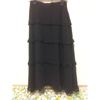 アツロウタヤマ(ATSURO TAYAMA)のスカート  ブラック  フリル(ロングスカート)