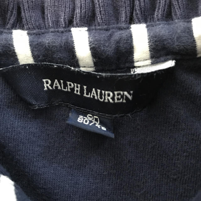 Ralph Lauren(ラルフローレン)のラルフローレン☆ボーダー半袖ワンピース☆サイズ80 キッズ/ベビー/マタニティのベビー服(~85cm)(ワンピース)の商品写真