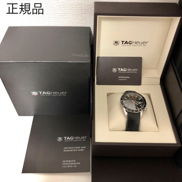 TAG Heuer(タグホイヤー)の【美品】タグ ホイヤー カレラ CV2014 赤針 ラバー タキメーター クロノ メンズの時計(腕時計(アナログ))の商品写真