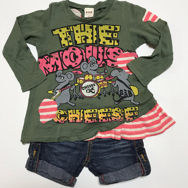 e.a.B(エーアーベー)のe.a.b ロンTとパンツセット 100サイズ  キッズ/ベビー/マタニティのキッズ服女の子用(90cm~)(Tシャツ/カットソー)の商品写真