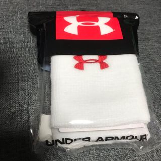 アンダーアーマー(UNDER ARMOUR)の新品！UNDER ARMOUR リストバンド  ホワイト×レッド(その他)