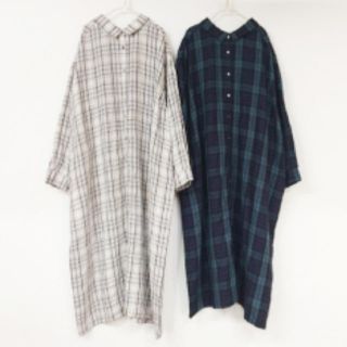 ネストローブ(nest Robe)のネストローブ  タータンチェック ワンピース グリーン(ロングワンピース/マキシワンピース)